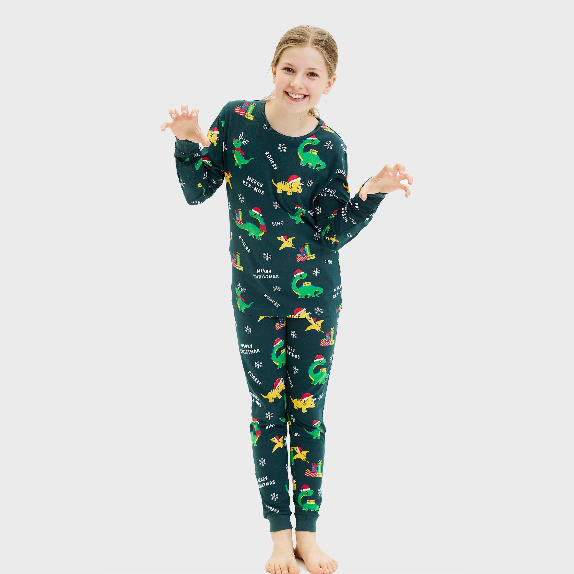 Dino julepyjamas - Barn.